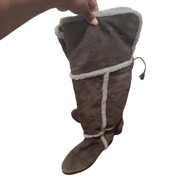 Frye Tamara Shearling Lined Over the knee Boots grey Size 8 - Picture 6 of 9